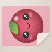 Kawaii Cranberry Sherpa Blanket Deken (Voorkant (horizontaal))