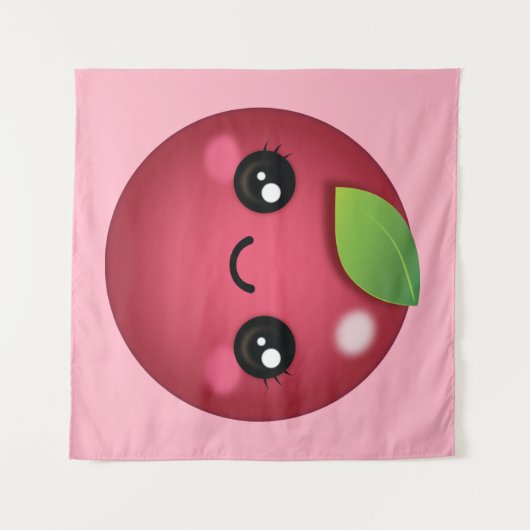 Kawaii Cranberry Tapestry Wandkleed (Voorkant (horizontaal))