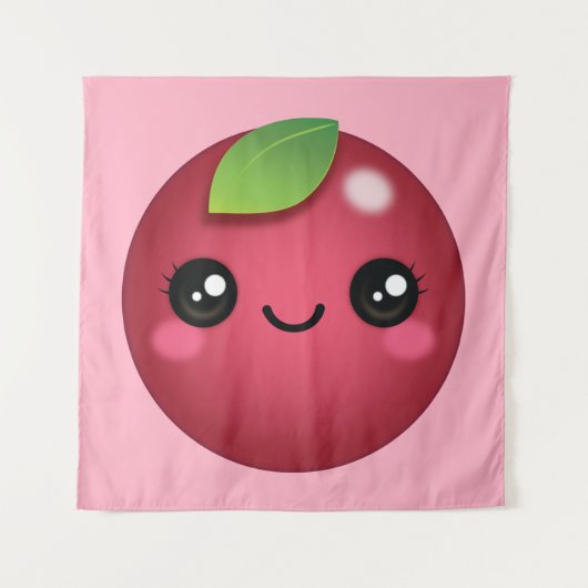Kawaii Cranberry Tapestry Wandkleed (Voorkant)