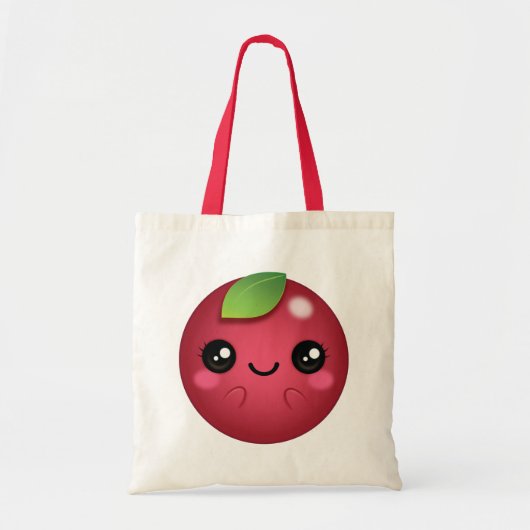 Kawaii Cranberry Tote Bag (Voorkant)