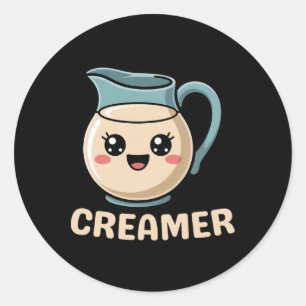 Kawaii Creamer Coffee Schattige Halloween Kostuum Ronde Sticker