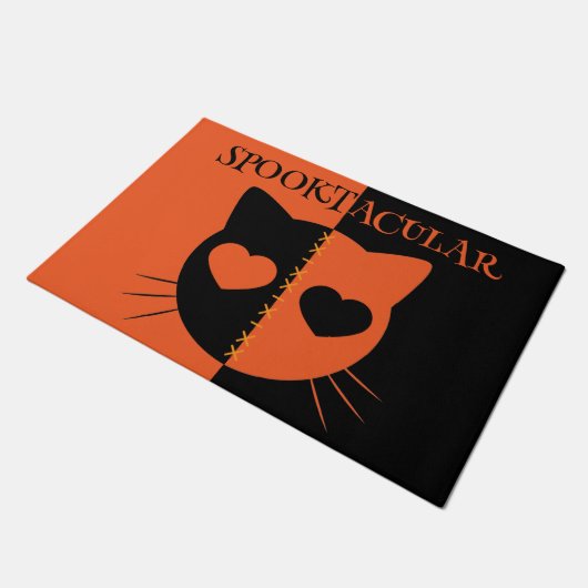 Kawaii Creepy Cute Cat Spooktacular Halloween Deurmat (Schuin)
