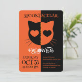 Kawaii Creepy Cute Cat Spooktacular Halloween Kaart (Staand voorkant)