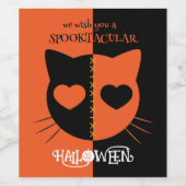 Kawaii Creepy Cute Cat Spooktacular Halloween Wijn Etiket (Enkel label)