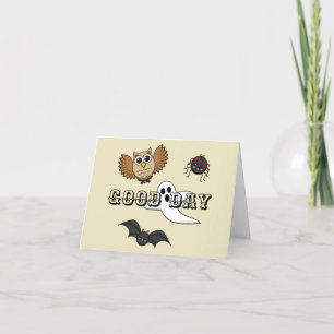 Kawaii Creepy Night Creatset Eigen tekst toevoeg Bedankkaart