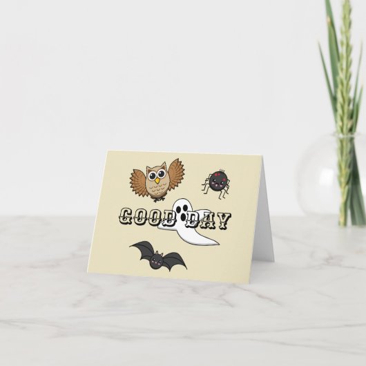 Kawaii Creepy Night Creatset | Eigen tekst toevoeg Bedankkaart (Voorkant)