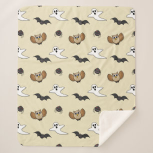 Kawaii Creepy Night Creatset Sherpa Deken