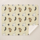 Kawaii Creepy Night Creatset Sherpa Deken (Voorkant (horizontaal))