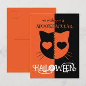 Kawaii Creepy Schattige Cat Spooktacular Halloween Briefkaart (Voorkant / Achterkant)