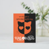 Kawaii Creepy Schattige Cat Spooktacular Halloween Briefkaart (Staand voorkant)