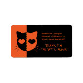 Kawaii Creepy Schattige Cat Spooktacular Halloween Etiket (Voorkant)