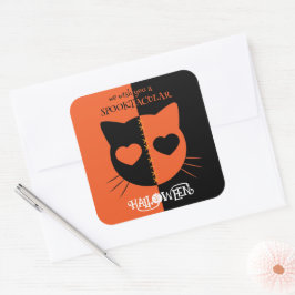 Kawaii Creepy Schattige Cat Spooktacular Halloween Vierkante Sticker