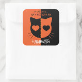 Kawaii Creepy Schattige Cat Spooktacular Halloween Vierkante Sticker (Tas)