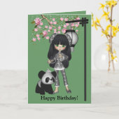 Kawaii Critter draagt de Kaart van de Panda (Gele Bloem)