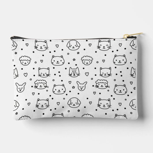 Kawaii Critter Faces Pattern Etui (Achterkant)