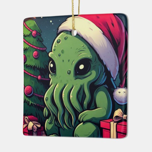 Kawaii Cthulhu Kerstmis - Merry Cthulhumas Keramisch Ornament (Links)