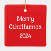 Kawaii Cthulhu Kerstmis - Merry Cthulhumas Keramisch Ornament (Achterkant)