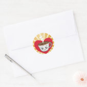 Kawaii Cup koffie met liefde in de ochtend Ronde Sticker (Envelop)