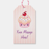 Kawaii Cupcake (aangepaste tekst) Cadeaulabel (Voorkant)