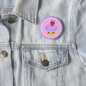 Kawaii Cupcake Aardbei Ronde Button 5,7 Cm (In situ)