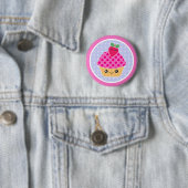 Kawaii Cupcake Aardbei Ronde Button 5,7 Cm (In situ)