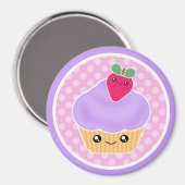 Kawaii Cupcake aardbeienmagneet Magneet (Voorkant / Achterkant)