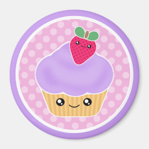 Kawaii Cupcake aardbeienmagneet Magneet