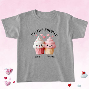Kawaii Cupcake Beste Vriendinnen met Hartjes T-shirt