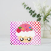 Kawaii Cupcake Briefkaart (Staand voorkant)