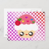 Kawaii Cupcake Briefkaart (Voorkant / Achterkant)