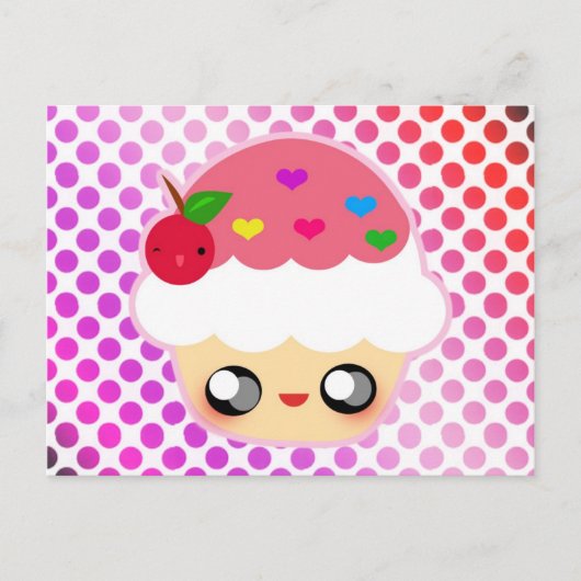 Kawaii Cupcake Briefkaart (Voorkant)