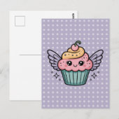 Kawaii Cupcake Briefkaart (Voorkant / Achterkant)