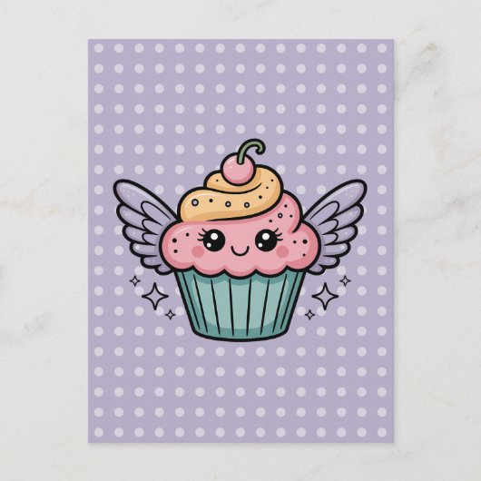 Kawaii Cupcake Briefkaart (Voorkant)