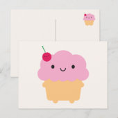 Kawaii Cupcake Briefkaart (Voorkant / Achterkant)