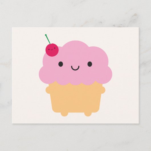 Kawaii Cupcake Briefkaart (Voorkant)
