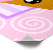 Kawaii Cupcake Cherry Poster (Hoek)