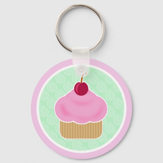 Kawaii Cupcake Cherry Sleutelhanger (Voorkant)