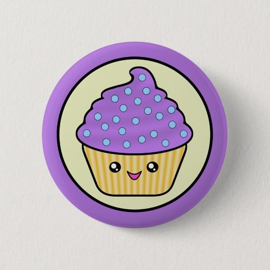 Kawaii Cupcake Cuppy Cake Ronde Button 5,7 Cm (Voorkant)