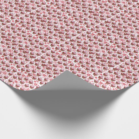Kawaii Cupcake Design – Schattigee dessertafbeeldi Cadeaupapier (Hoek)