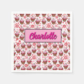 Kawaii Cupcake Design – Schattigee dessertafbeeldi Servet (Voorkant)