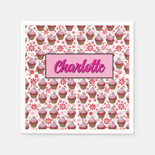 Kawaii Cupcake Design – Schattigee dessertafbeeldi Servet