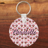 Kawaii Cupcake Design – Schattigee dessertafbeeldi Sleutelhanger (Voorkant)