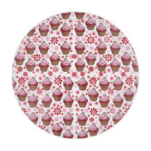 Kawaii Cupcake Design – Schattigee dessertafbeeldi Snijplank (Voorkant)