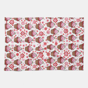 Kawaii Cupcake Design – Schattigee dessertafbeeldi Theedoek