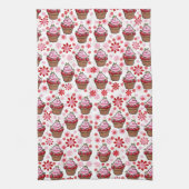 Kawaii Cupcake Design – Schattigee dessertafbeeldi Theedoek (Verticaal)