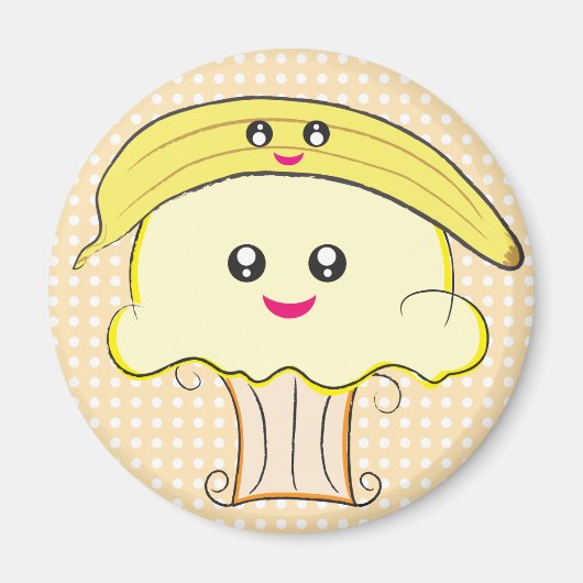 Kawaii Cupcake en Banaan Magneet (Voorkant)