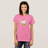 Kawaii Cupcake in Polka Dots T-shirt (Voorkant volledig)