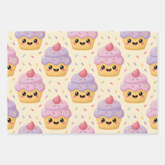 Kawaii Cupcake Inpakpapier Vel