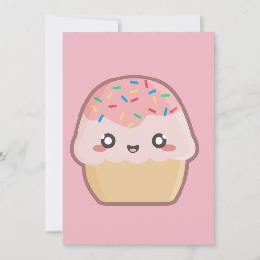 Kawaii cupcake kaart (Voorkant)
