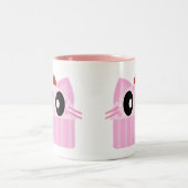 kawaii cupcake kat tweekleurige koffiemok (Center)